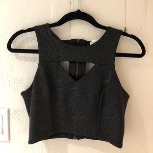 Printed black crop top